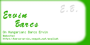 ervin barcs business card